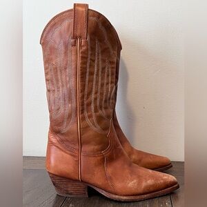 Free People Distressed Brown Leather Western Cowgirl Boots Size 36 Wmns Size 5.5